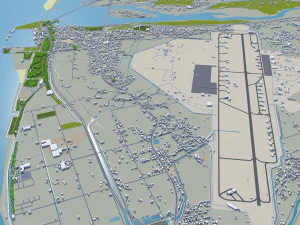 Hsinchu city Taiwan 50km 3D Model