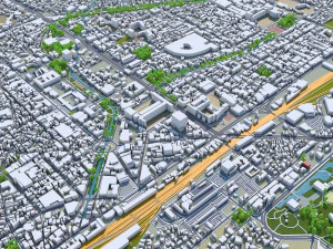 Hsinchu city Taiwan 50km 3D Model