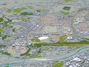 Hsinchu city Taiwan 50km 3D Model