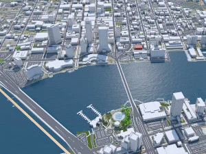 Jacksonville city Florida USA 80km 3D Model
