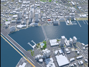 Jacksonville city Florida USA 80km Modèle 3D