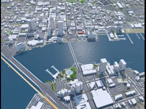 Jacksonville city Florida USA 80km 3D Model