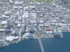 Jacksonville city Florida USA 80km 3D Model