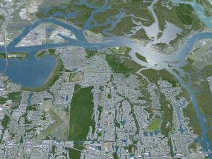 Jacksonville city Florida USA 80km 3D Model