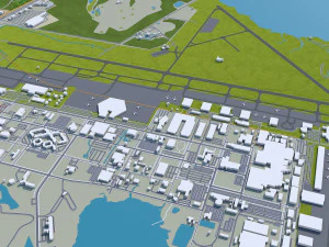 Jacksonville city Florida USA 80km 3D Model