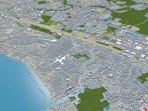 Jacksonville city Florida USA 80km 3D Model