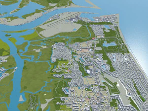 Jacksonville city Florida USA 80km 3D Model