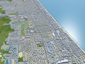 Jacksonville city Florida USA 80km 3D Model