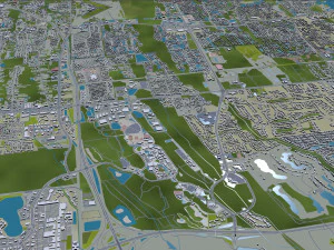Jacksonville city Florida USA 80km 3D Model