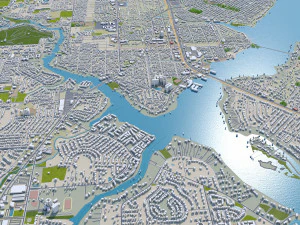 Jacksonville city Florida USA 80km 3D Model