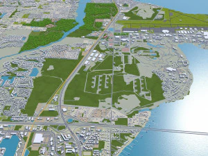 Jacksonville city Florida USA 80km 3D Model