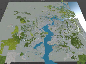 Jacksonville city Florida USA 80km 3D Model