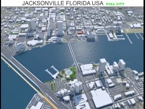 Jacksonville city Florida USA 80km 3D Model