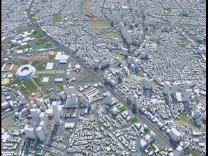 Jakarta city Indonesia 50km 3D Модель