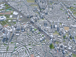 Jakarta city Indonesia 50km 3D Модель