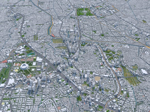 Jakarta city Indonesia 50km 3D Модель