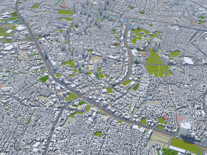 Jakarta city Indonesia 50km 3D Модель