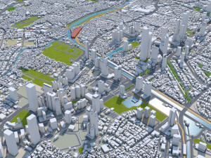Jakarta city Indonesia 50km 3D Модель