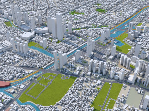 Jakarta city Indonesia 50km 3D Модель