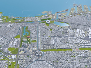 Jakarta city Indonesia 50km 3D Модель