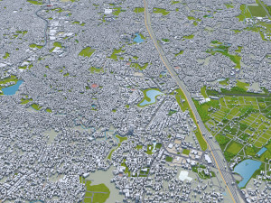 Jakarta city Indonesia 50km 3D Модель