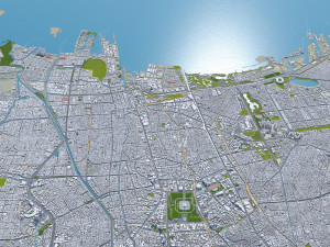 Jakarta city Indonesia 50km 3D Модель