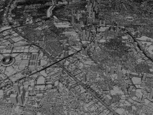 Jakarta city Indonesia 50km 3D Модель
