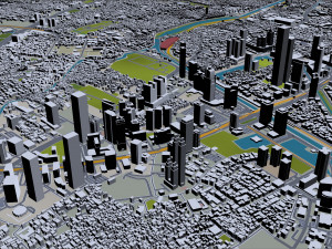 Jakarta city Indonesia 50km 3D Модель