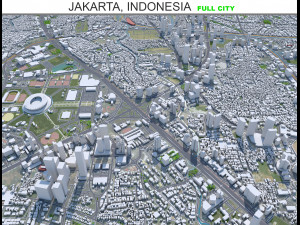 Jakarta city Indonesia 50km 3D Model