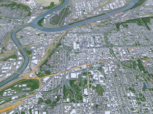 Kansas City Missouri USA 80km 3D Model