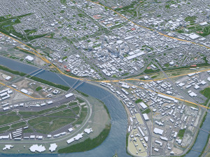 Kansas City Missouri USA 80km 3D Model