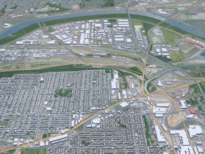 Kansas City Missouri USA 80km 3D Model