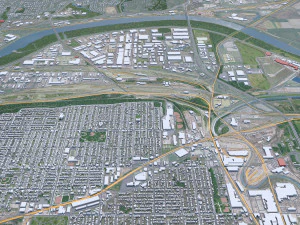 Kansas City Missouri EUA 80 km Modelo 3D