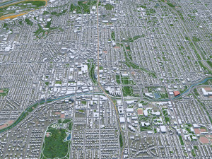 Kansas City Missouri USA 80km 3D Model