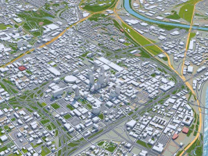 Kansas City Missouri EUA 80 km Modelo 3D