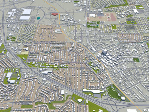 Kansas City Missouri USA 80km 3D Model