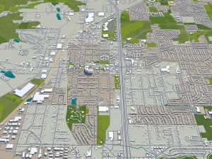 Kansas City Missouri USA 80km 3D Model