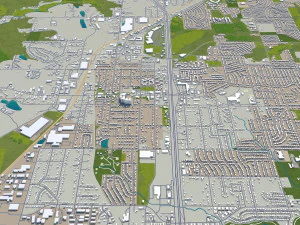 Kansas City Missouri EUA 80 km Modelo 3D