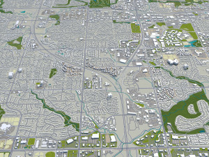 Kansas City Missouri USA 80km 3D Model
