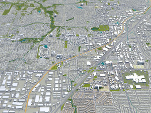 Kansas City Missouri USA 80km 3D Model