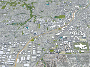 Kansas City Missouri EUA 80 km Modelo 3D