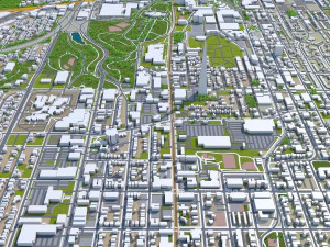 Kansas City Missouri EUA 80 km Modelo 3D