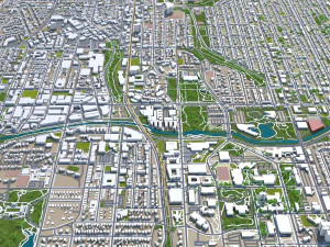 Kansas City Missouri EUA 80 km Modelo 3D