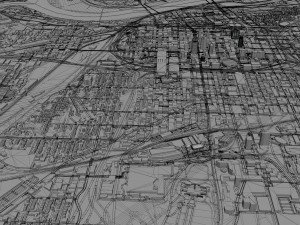 Kansas City Missouri USA 80km 3D Model