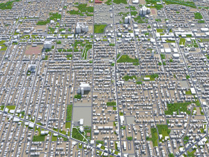Kansas City Missouri USA 80km 3D Model