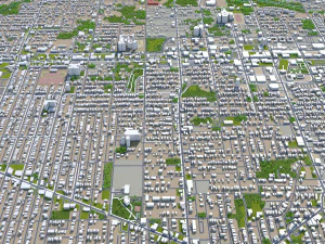 Kansas City Missouri EUA 80 km Modelo 3D