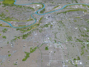Kansas City Missouri USA 80km 3D Model
