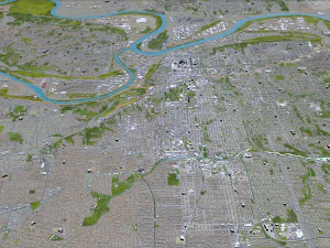 Kansas City Missouri EUA 80 km Modelo 3D
