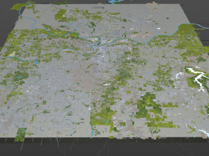 Kansas City Missouri USA 80km 3D Model
