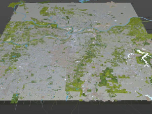 Kansas City Missouri EUA 80 km Modelo 3D